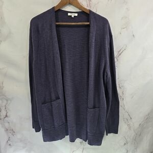 Madewell Sweater Womens Large Purple Cardigan Lightweight Bradley Long Cotton